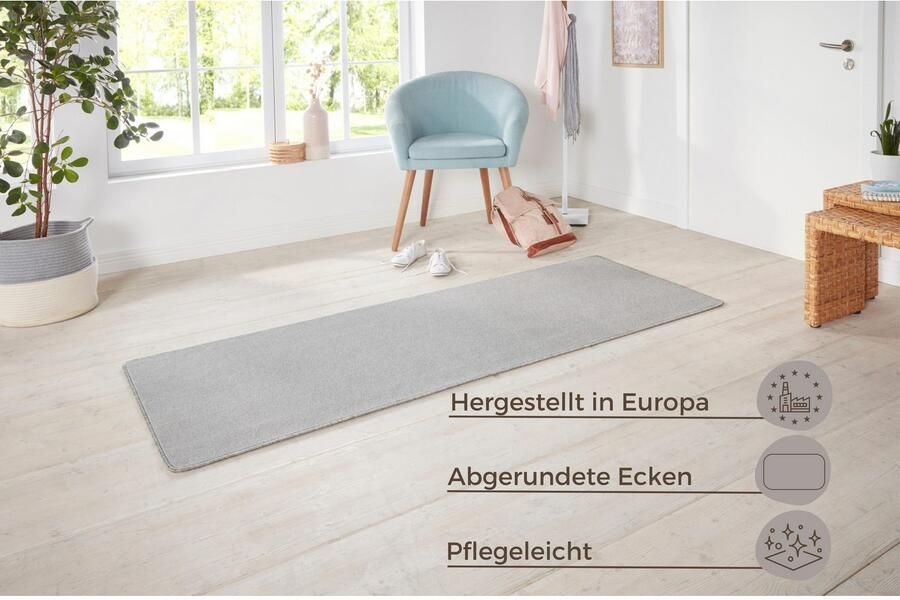 HANSE Home Vloerkleed Shashi Kortpolig effen kleuren loper zacht eetkamer kinderkamer gang - Foto 3