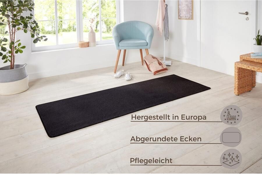 HANSE Home Vloerkleed Shashi Kortpolig effen kleuren loper zacht eetkamer kinderkamer gang - Foto 8