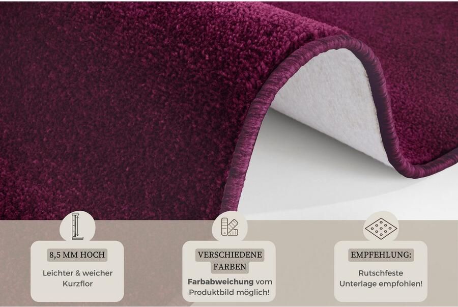 HANSE Home Set slaapkamerkleedjes Shashi Korte pool unikleur vloerkleed bedloper slaapkamerkleed loper