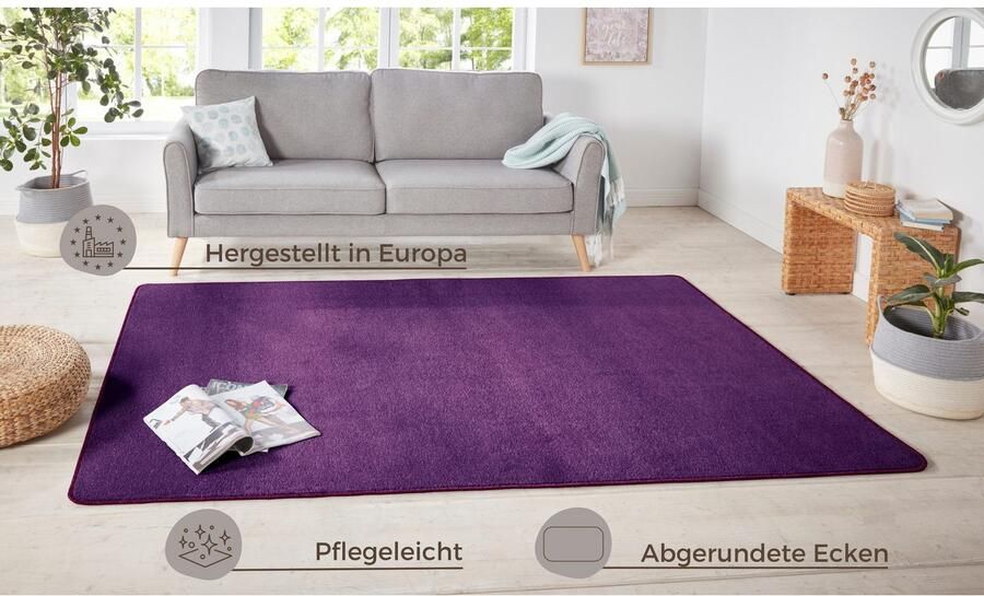 HANSE Home Vloerkleed Shashi Kortpolig effen kleuren loper zacht eetkamer kinderkamer gang - Foto 8