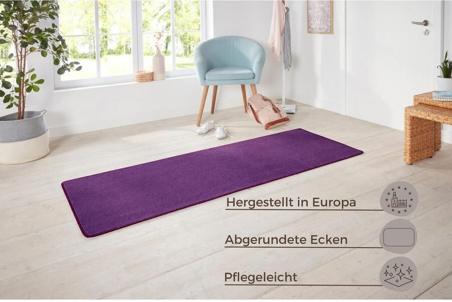 HANSE Home Vloerkleed Shashi Kortpolig effen kleuren loper zacht eetkamer kinderkamer gang - Foto 6