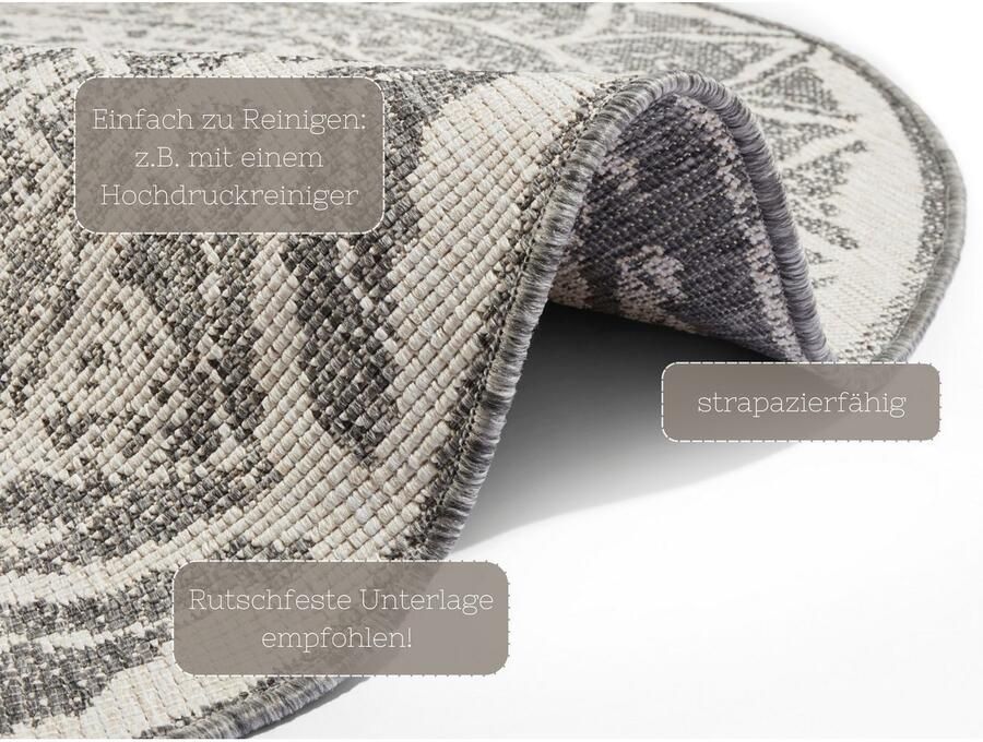 HANSE Home Vloerkleed Siruma omkeerbaar tapijt Binnen & buiten dubbelzijdig oosters tapijt tuin gang - Foto 3