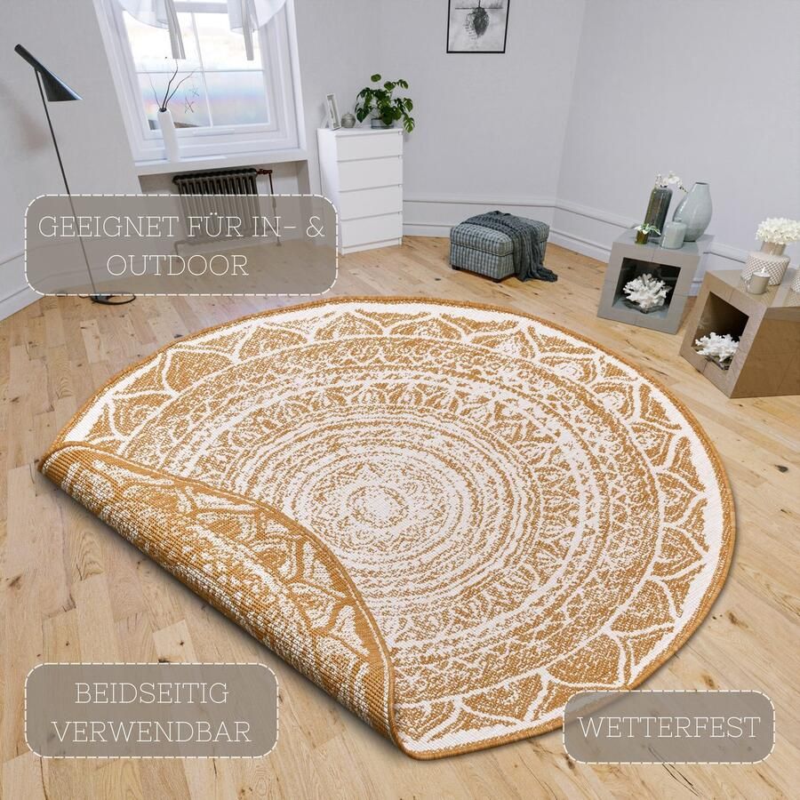 HANSE Home Vloerkleed Siruma omkeerbaar tapijt Binnen & buiten dubbelzijdig oosters tapijt tuin gang