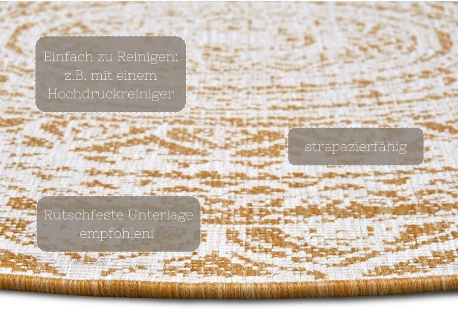 HANSE Home Vloerkleed Siruma omkeerbaar tapijt Binnen & buiten dubbelzijdig oosters tapijt tuin gang - Foto 3