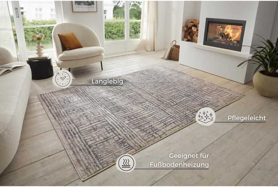 HANSE Home Vloerkleed Sole Kortpolig loper vintage woonkamer slaapkamer eetkamer gang