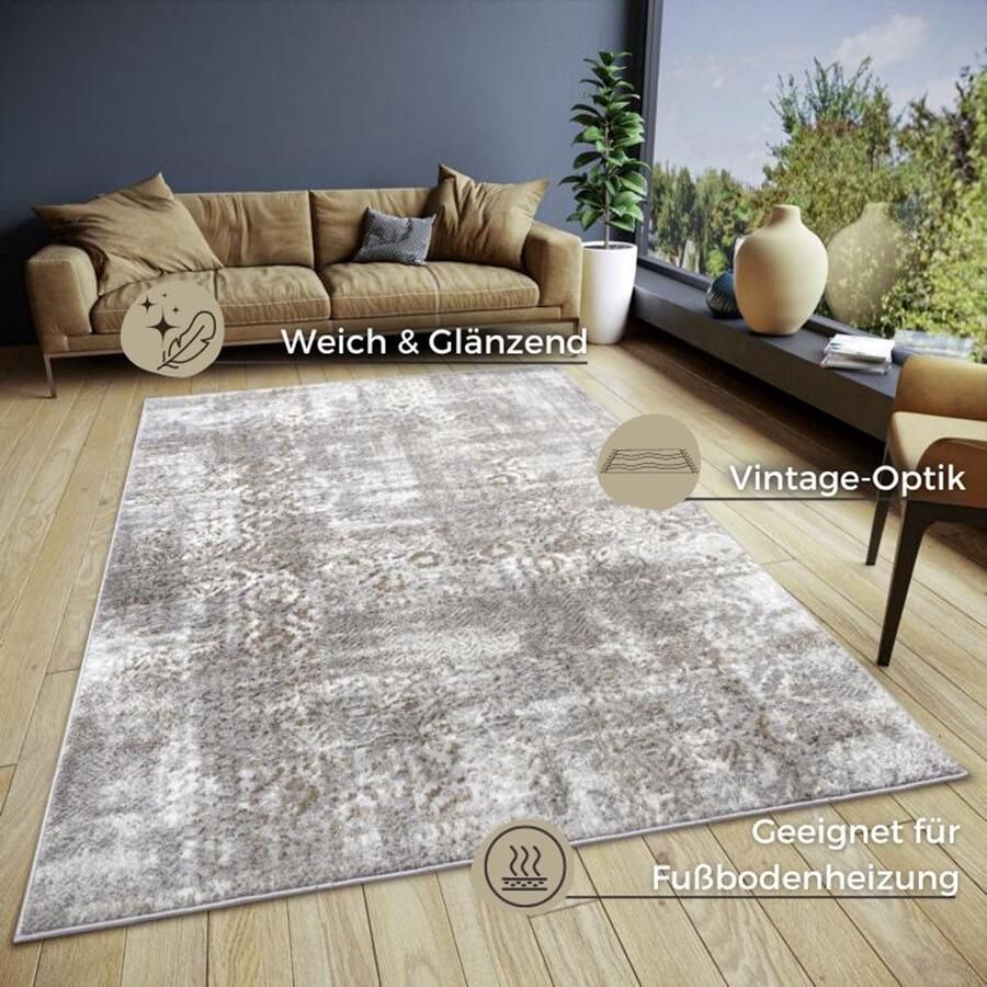 HANSE Home Vloerkleed Style Vintage korte pool oosters uiterlijk onderhoudsvriendelijk robuust glanzend