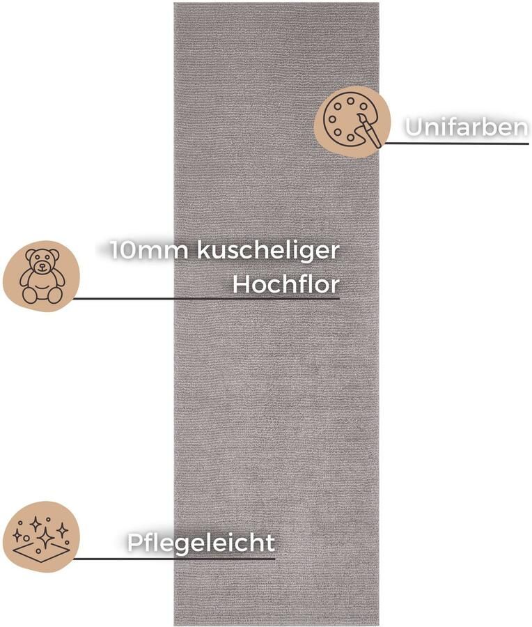 HANSE Home Vloerkleed Supersoft Kortpolig loper modern effen woonkamer slaapkamer