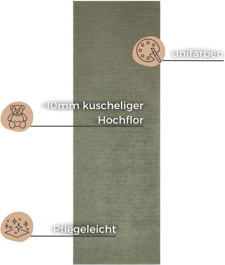 HANSE Home Vloerkleed Supersoft Kortpolig loper modern effen woonkamer slaapkamer