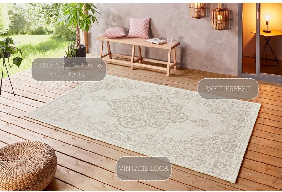 HANSE Home Vloerkleed Tilos In- & outdoor korte pool oriëntaals vintage woonkamer tuin - Foto 3