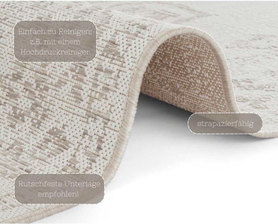 HANSE Home Vloerkleed Tilos In- & outdoor korte pool oriëntaals vintage woonkamer tuin - Foto 2