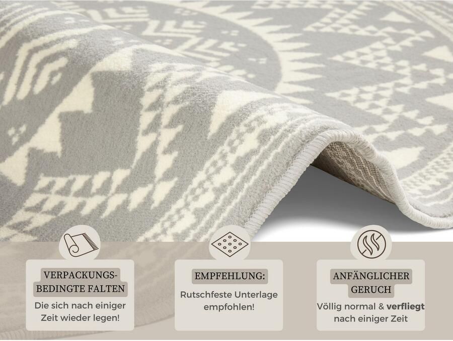 HANSE Home Vloerkleed Valencia Korte pool modern vintage mandala woonkamer kinderkamer hal - Foto 4