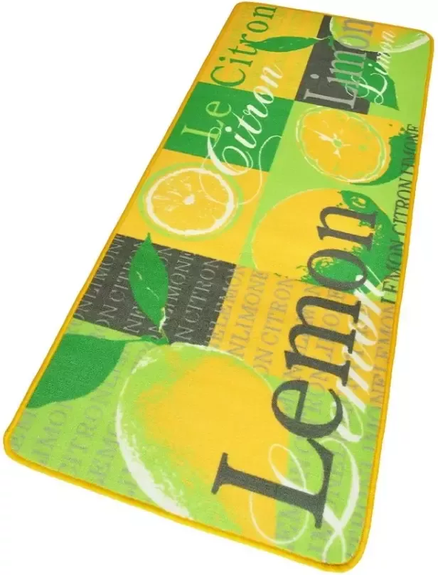 HANSE Home Keukenloper Lemon Korte pool antislip gemakkelijk in onderhoud opschrift neon vruchten fruit