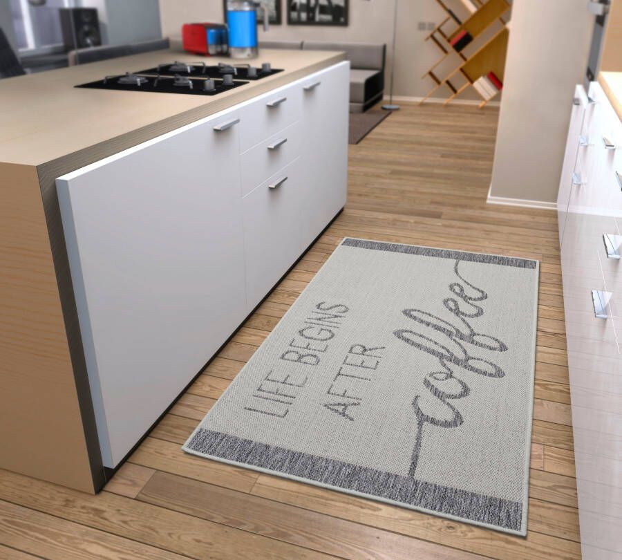 HANSE Home Keukenloper Life Begins After Coffee Loper antislip keukenkleed keuken vloerkleed gemakkelijk in onderhoud - Foto 5