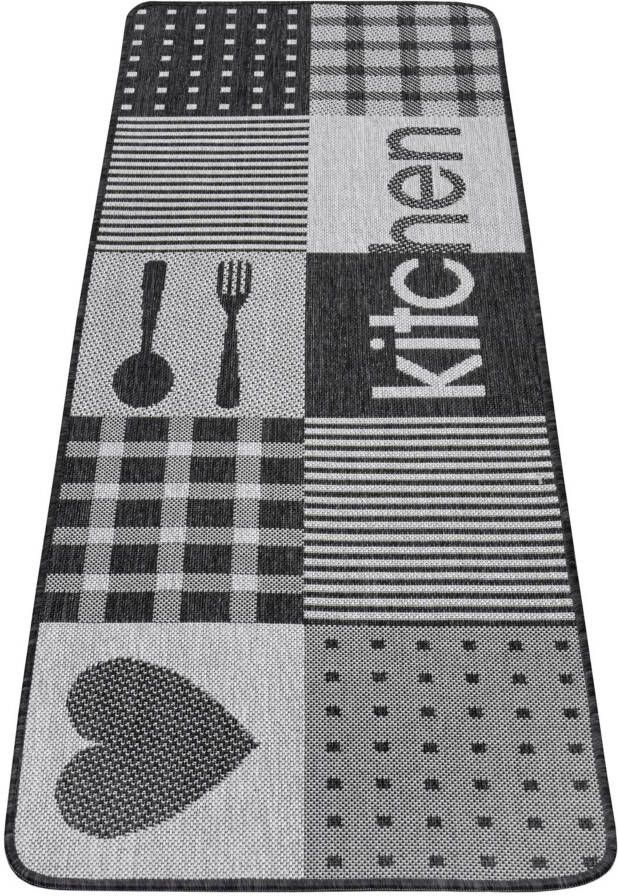Hanse Home Keukenloper blokken Kitchen grijs 67x180 cm - Foto 2