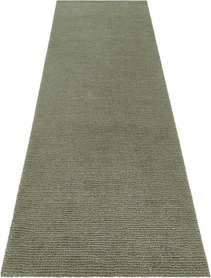 Mint rugs Effen vloerkleed Supersoft mosgroen 80x250 cm