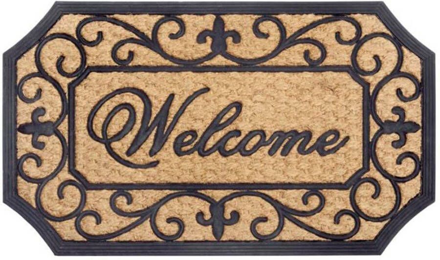 Hanse Home Deurmat Kokos & Rubber 45x75cm Antislip Buitenmat voor Vuilvangers Natuurlijk voor Binnen en Buiten Welkom Deurmat Kokosvezel Weerbestendige Kokosmat voor Entree & Buitenruimte