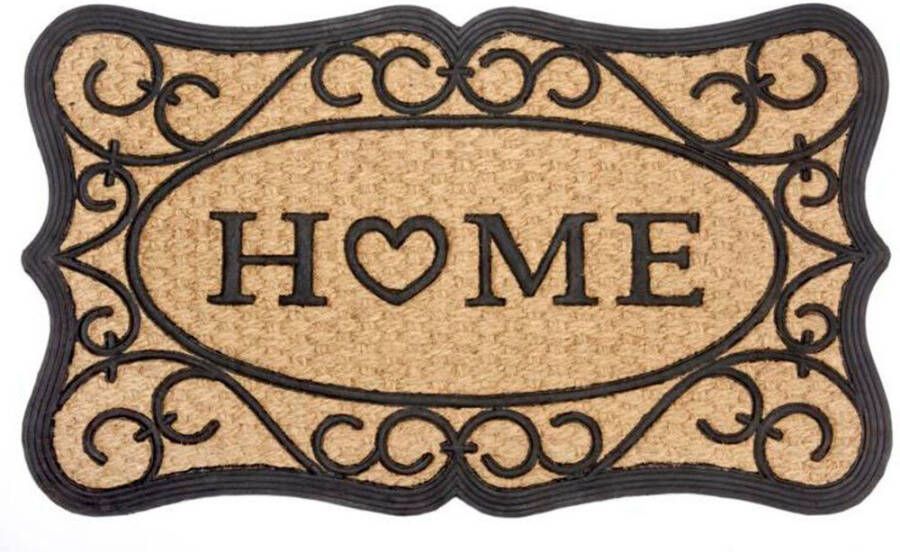 Hanse Home Deurmat Kokos & Rubber 45x75cm Antislip Buitenmat voor Vuilvangers Natuurlijk voor Binnen en Buiten Deurmat Home Heart Kokosvezel Weerbestendige Kokosmat voor Entree & Buitenruimte - Foto 2