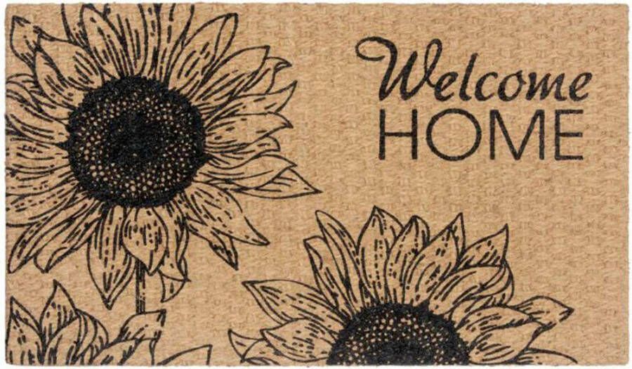 HANSE Home Mat Kokos Braided Flower Welcome Home