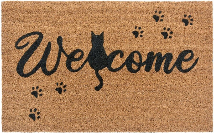 HANSE Home Mat Mix Mats Kokos Cat Paws Welcome