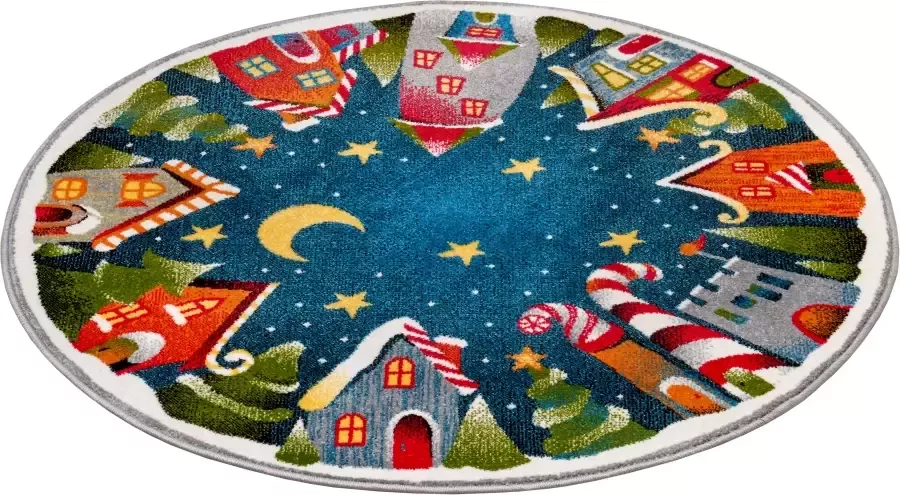 Hanse Home Rond kindervloerkleed kerstdorp multi 133 cm rond - Foto 2