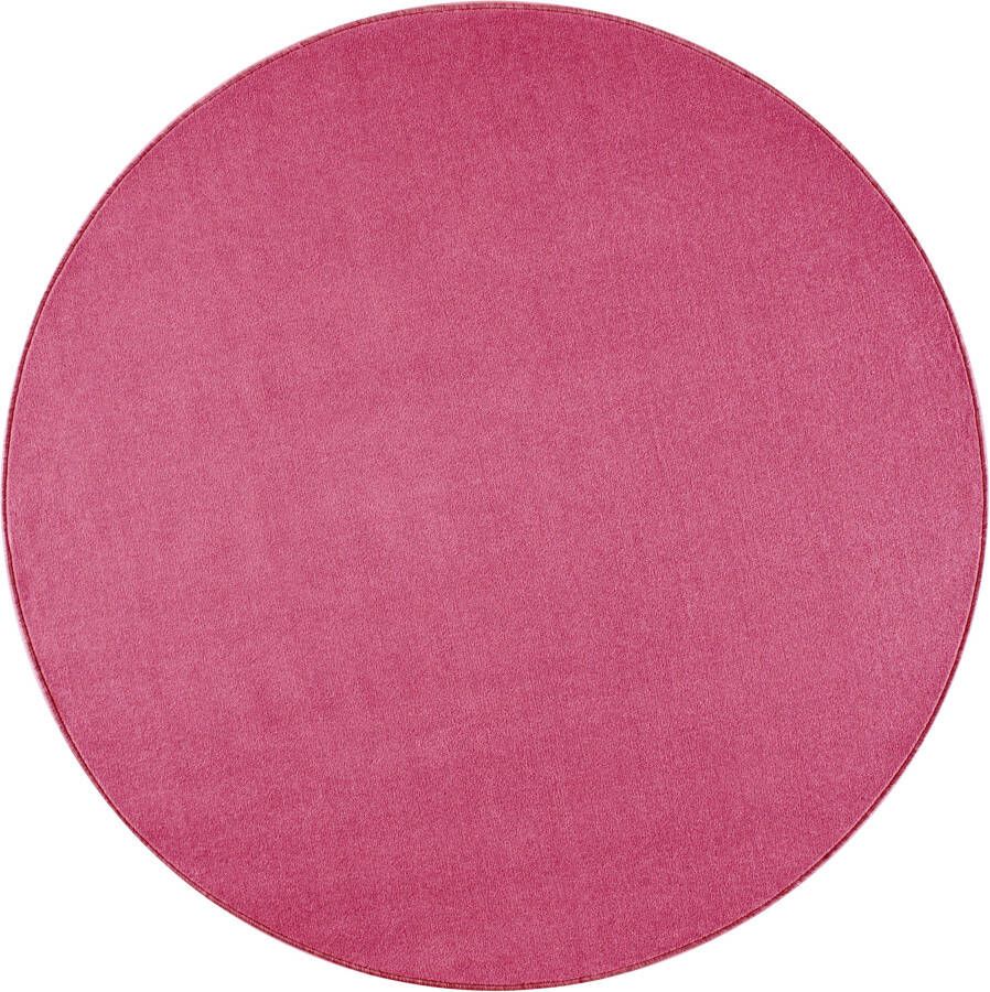 Hanse Home Modern effen vloerkleed rond Nasty roze 133 cm rond