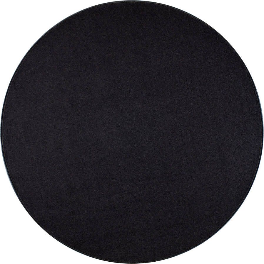 Hanse Home Modern effen vloerkleed rond Nasty zwart 133 cm rond - Foto 3