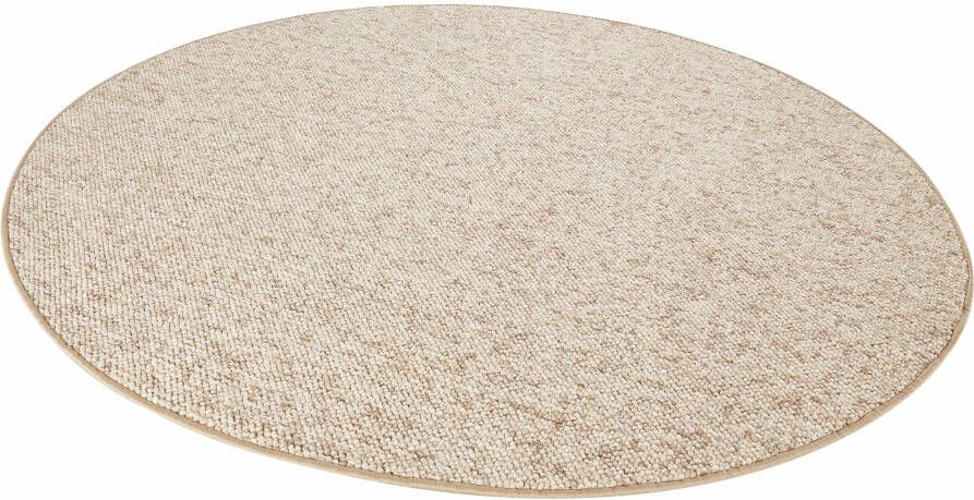 BT Carpet Rond vloerkleed Wol-optiek beige bruin 133 cm rond