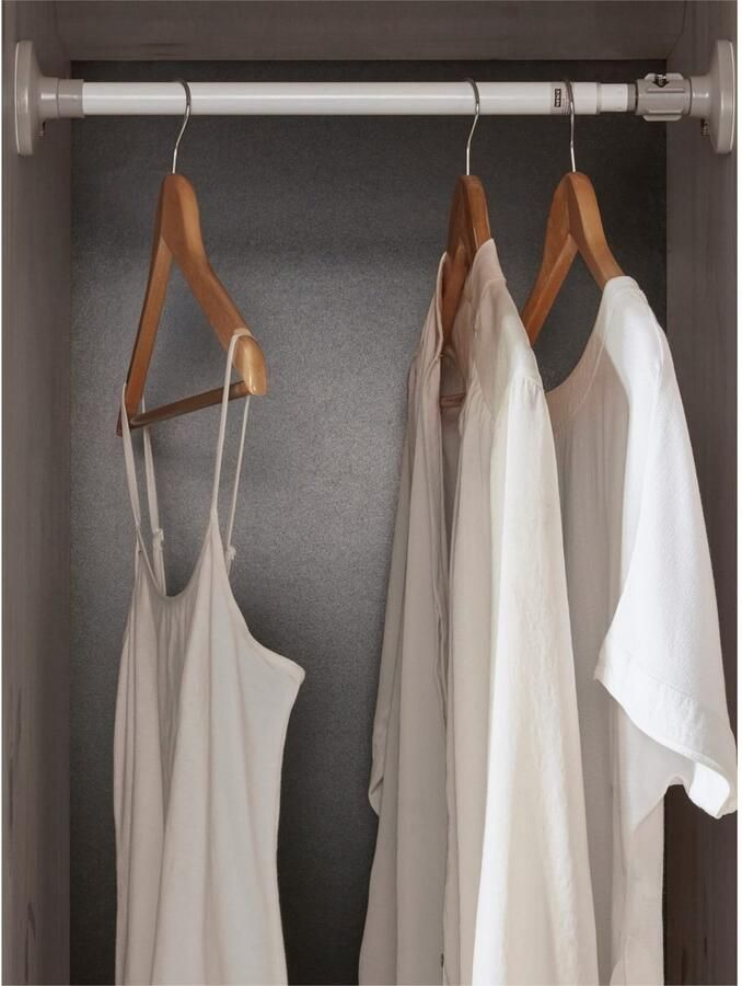 Wenko Kledingroede Herkules 47-80 Cm Rvs Wit