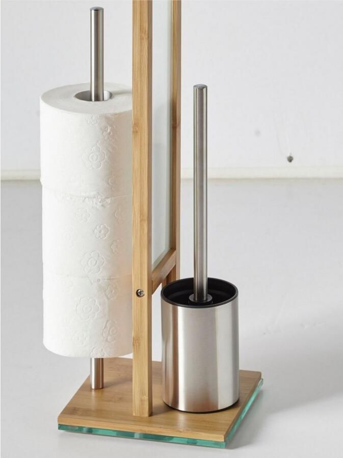 Wenko Toiletset Rivalta geïntegreerde toiletrolhouder en toiletborstelhouder (1 stuk) - Foto 2