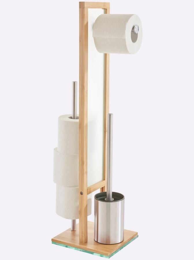 Wenko Toiletset Rivalta geïntegreerde toiletrolhouder en toiletborstelhouder (1 stuk) - Foto 3