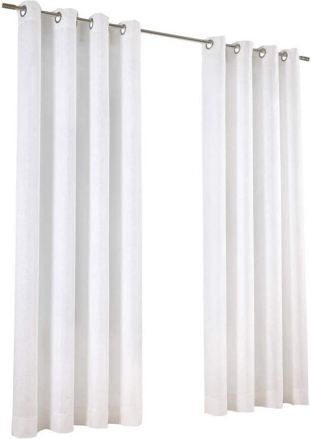 Kutti Gordijn Metis linnen ondoorzichtig natuurlijk linnen gordijn uni gemakkelijk in onderhoud basic (1 stuk) - Foto 4