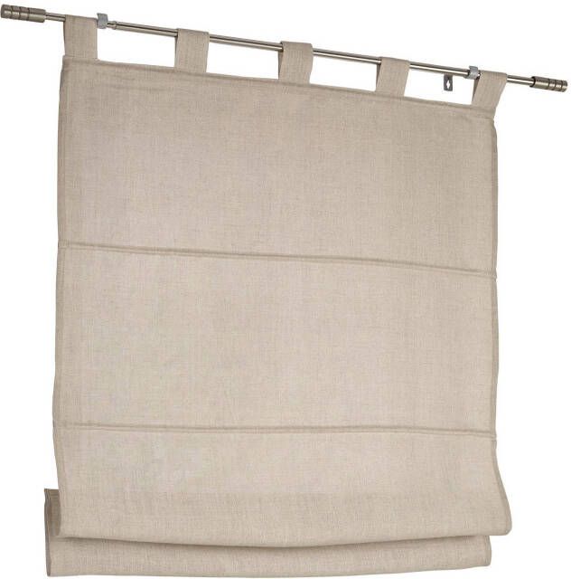 Kutti Romeins rolgordijn Metis linnen uni ondoorzichtig vouwgordijn met lussen 100% puur linnen (1 stuk) - Foto 6