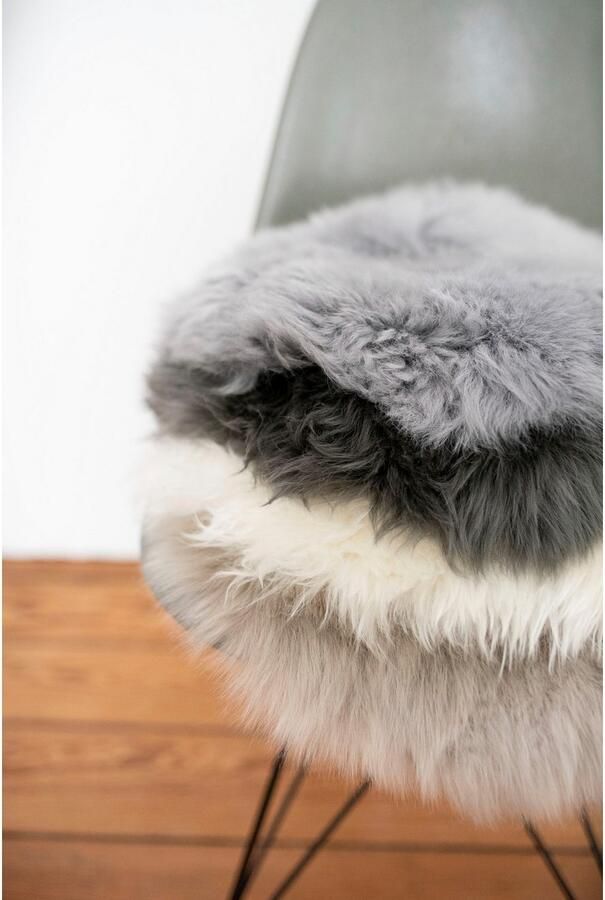 Heitmann Felle Stoelkussen Lamsvacht ronde zitkussen Ø 45 cm echt lamsvacht wasbaar ook als 2- of 4-delige set (1 stuk) - Foto 2