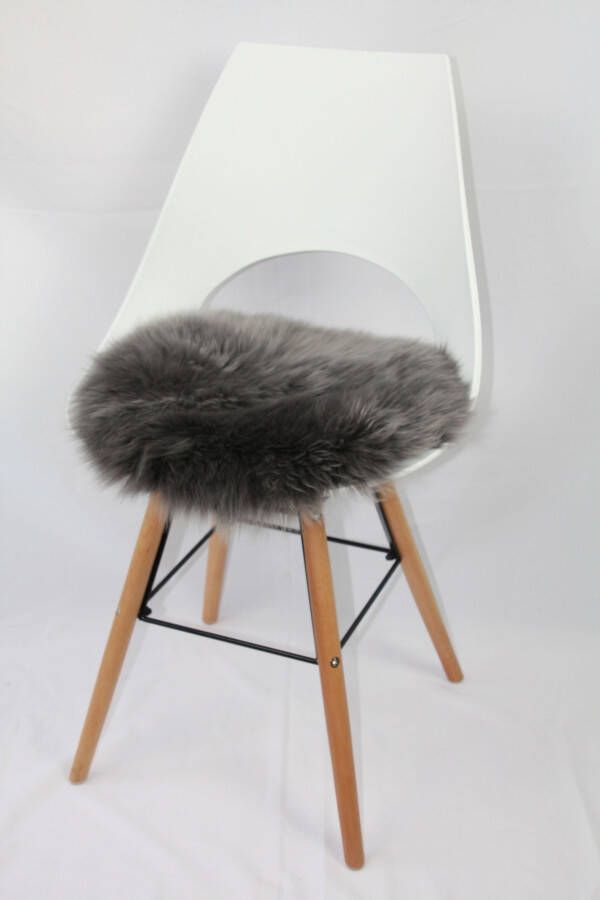 Heitmann Felle Stoelkussen Lamsvacht ronde zitkussen Ø 45 cm echt lamsvacht wasbaar ook als 2- of 4-delige set (1 stuk) - Foto 4