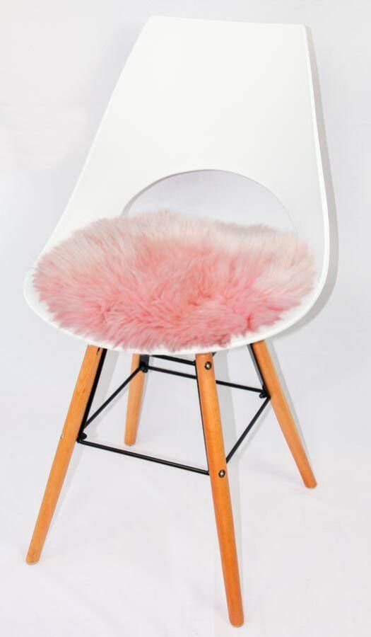 Heitmann Felle Stoelkussen Lamsvacht ronde zitkussen Ø 45 cm echt lamsvacht wasbaar ook als 2- of 4-delige set (1 stuk) - Foto 4