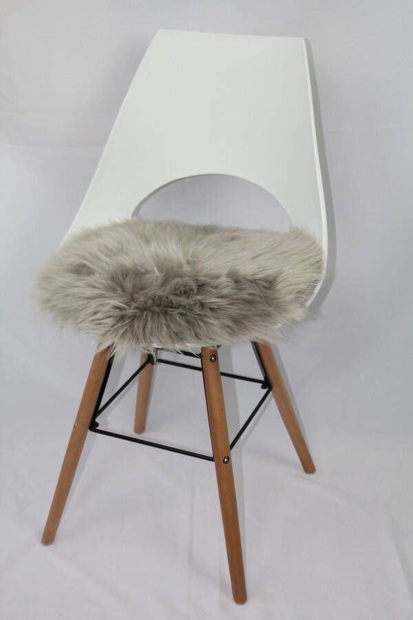 Heitmann Felle Stoelkussen Lamsvacht ronde zitkussen Ø 45 cm echt lamsvacht wasbaar ook als 2- of 4-delige set (1 stuk) - Foto 4