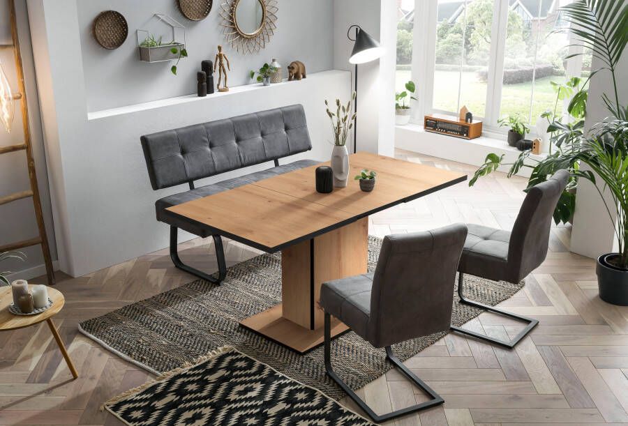 HELA Eethoek Luise I G (bank stoelen tafel) Comfortstoel met veren bestseller tafelgroep eetkamer (set 4-delig)
