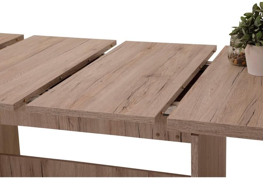 Hela EMOB Eettafel Lianna 160 320x90 cm-zandkleurige eik Kantoortafels Bruin Spaanplaat Kantoortafels Op voorraad - Foto 3