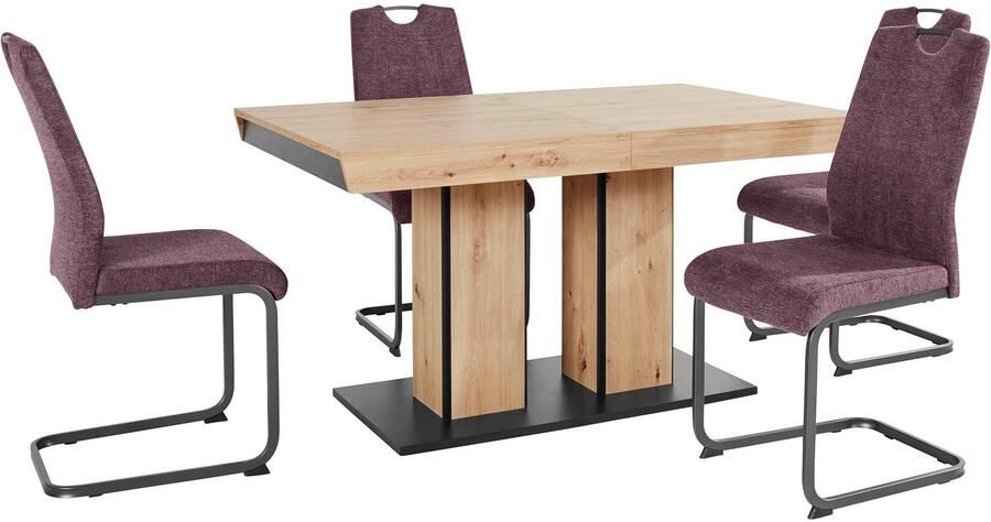 HELA Eethoek Tafel uittrekbaar 140 -220 cm Belastbaarheid 140 kg comfortabel gestoffeerd met handgreep (set 5-delig) - Foto 12