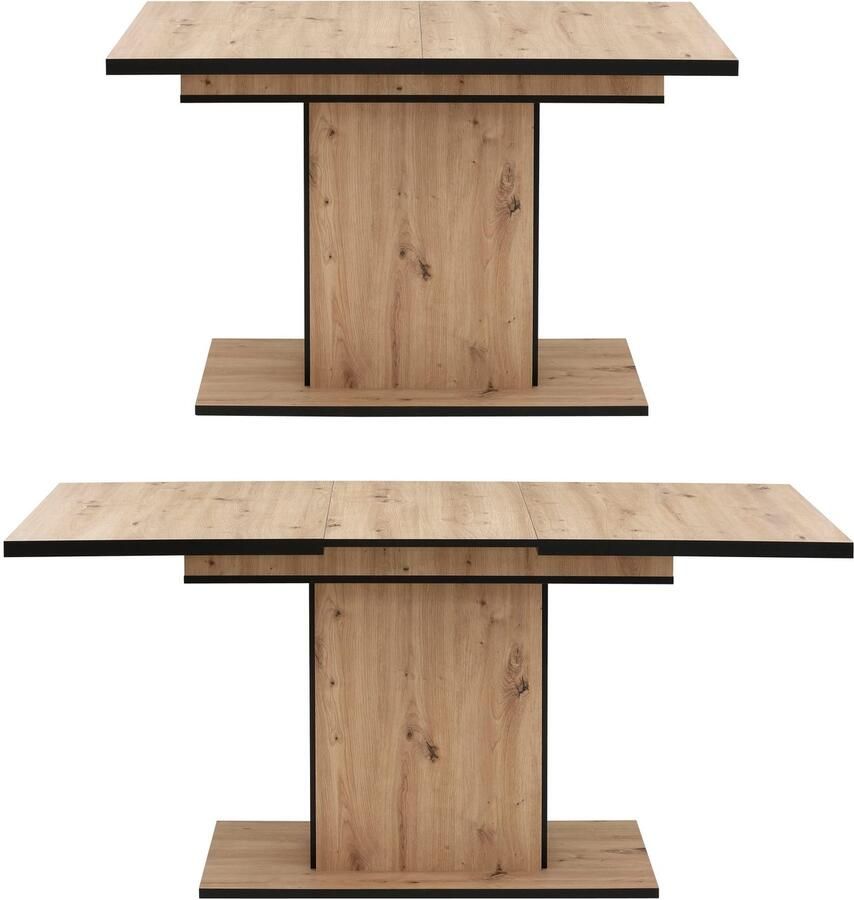 HELA Eethoek Ariana eettafel met 6 stoelen uitschuifbare keukentafel 7-delige set tafel (120-160cm) 6 stoelen met hoge belastbaarheid (set 7-delig)
