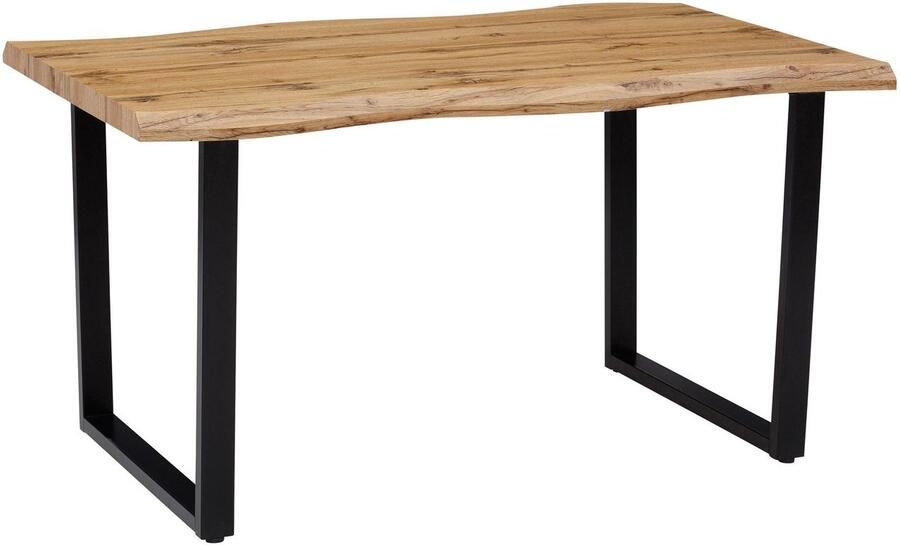 HELA Eethoek GISELLE Eetkamer Eetgroep Zitgroep TOPSELLER! Eettafel U-frame metaal tafelblad met boomrand OTTOs Choice (set 5-delig) - Foto 2