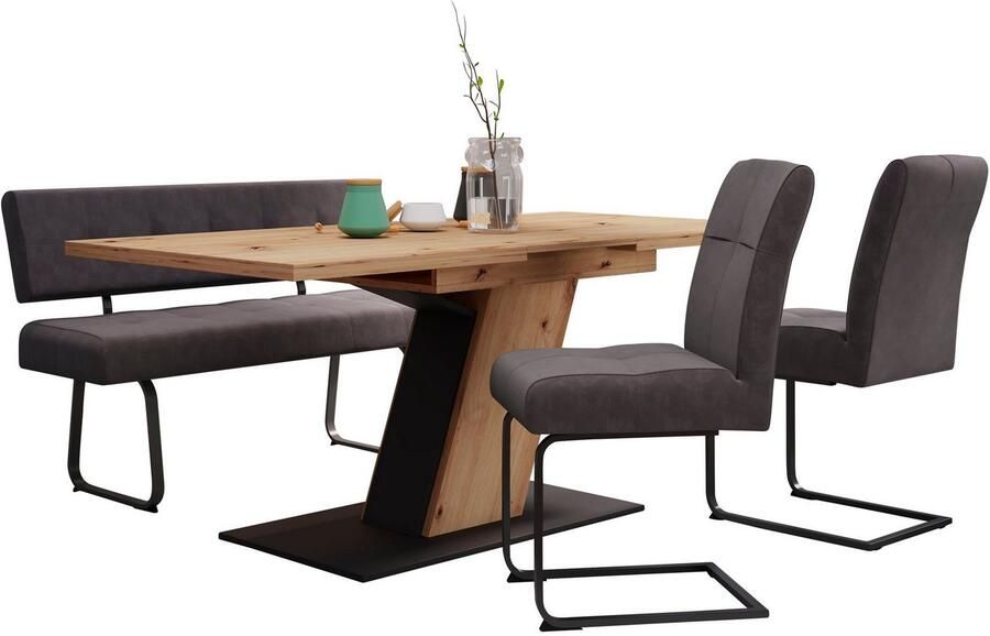 HELA Eethoek Luise I G tafel zitbank stoelen Uittrekbare tafel 140 180 cm eetkamer bestseller (set 4-delig) - Foto 8