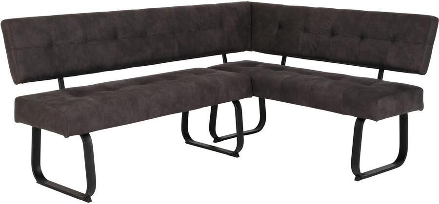 HELA Eethoek RUHR Kufentafel 140x90 cm schommelstoel en bank met verenmand comfortzit (4-delig) - Foto 8