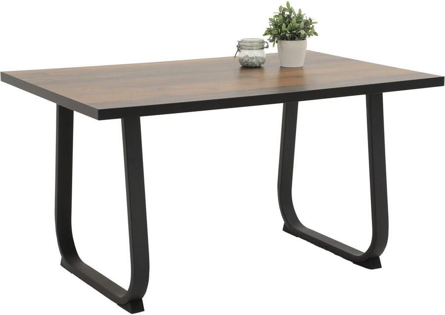 HELA Eethoek RUHR Kufentafel 140x90 cm schommelstoel en bank met verenmand comfortzit (4-delig) - Foto 3