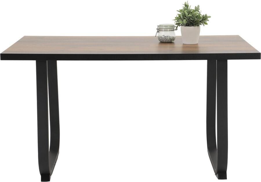 HELA Eethoek RUHR Kufentafel 140x90 cm schommelstoel en bank met verenmand comfortzit (4-delig) - Foto 4