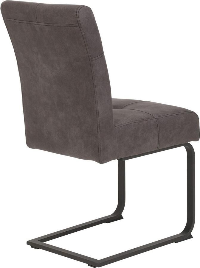 HELA Eethoek RUHR Kufentafel 140x90 cm schommelstoel en bank met verenmand comfortzit (4-delig)