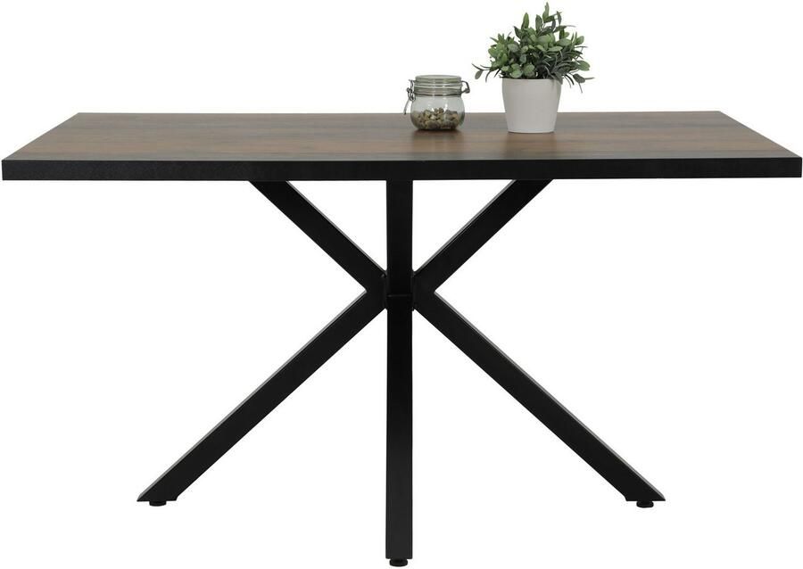 HELA Eethoek Spree Eettafel 140x90 cm met dikke rand microvezel bekleding(4-delig)