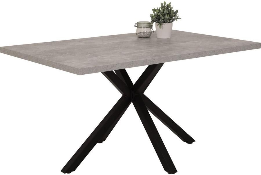HELA Eethoek Spree Eettafel 140x90 cm met dikke rand microvezel bekleding(4-delig)