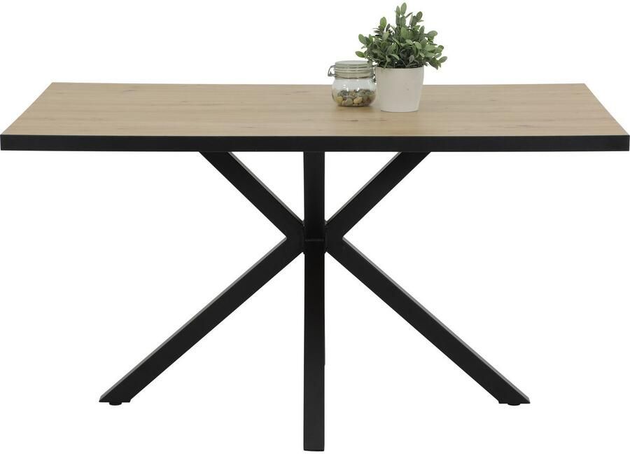 HELA Eethoek Spree Eettafel 140x90 cm met dikke rand microvezel bekleding(4-delig)
