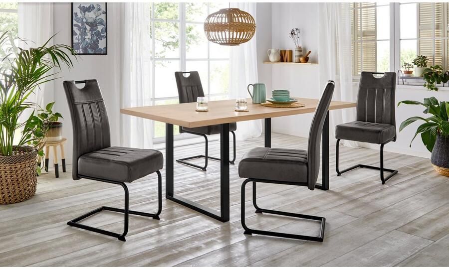 FORTE Eettafel Breedte 160 cm beugelonderstel in industriële look - Foto 3